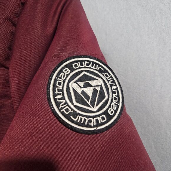 NOIZE Outerwear Womens Small Vegan Puffer Jacket Red Long Winter Coat SKI SNOW - Picture 10 of 10